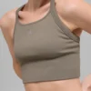 Camiseta de tirantes con sujetador acanalado sin costuras «Favorite» - Cacao claro