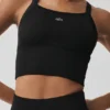 Camiseta de tirantes con sujetador acanalado sin costuras Favorite - Negro