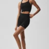 Camiseta de tirantes con sujetador acanalado sin costuras Favorite - Negro