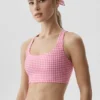 Camiseta de tirantes con sujetador integrado Airlift de cuadros vichy - Cuadros vichy rosa paraíso