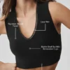 Camiseta de tirantes con sujetador integrado Alosoft Affection de cuello en V - Negro
