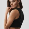 Camiseta de tirantes con sujetador integrado Alosoft Affection de cuello en V - Negro