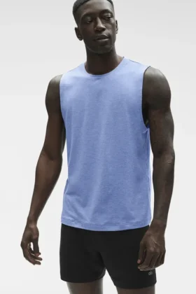 Camiseta de tirantes Conquer Muscle — Azul Provenza jaspeado