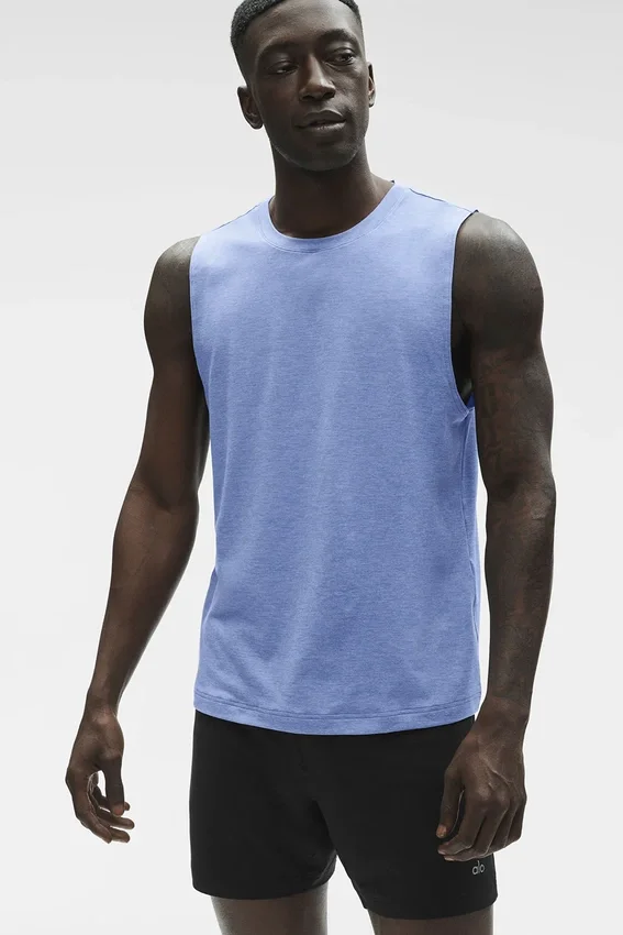 Camiseta de tirantes Conquer Muscle — Azul Provenza jaspeado