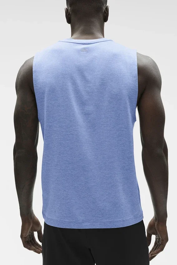 Camiseta de tirantes Conquer Muscle — Azul Provenza jaspeado