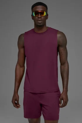 Camiseta de tirantes Conquer Muscle – Burdeos