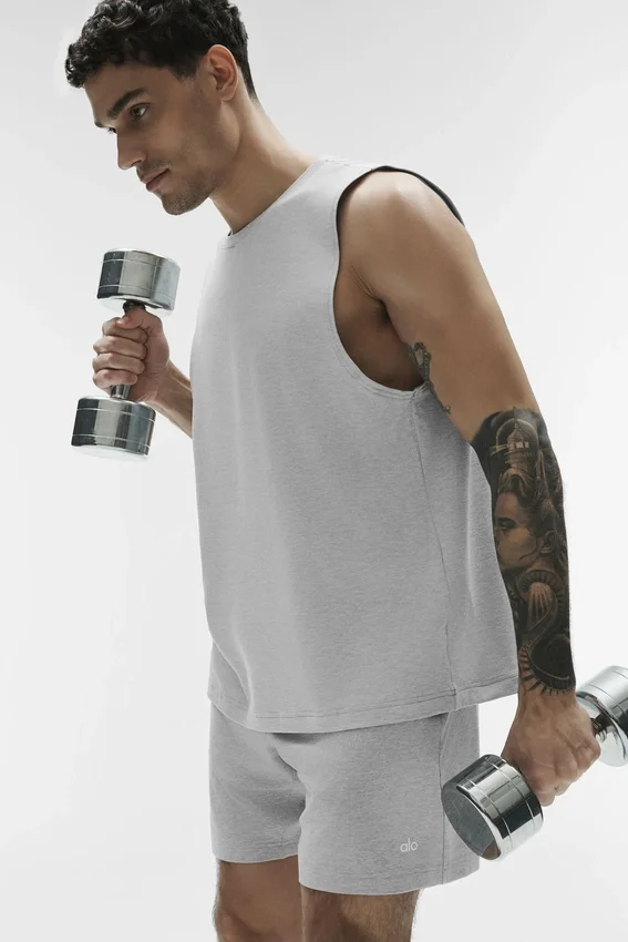 Camiseta de tirantes Conquer Muscle - Gris jaspeado deportivo