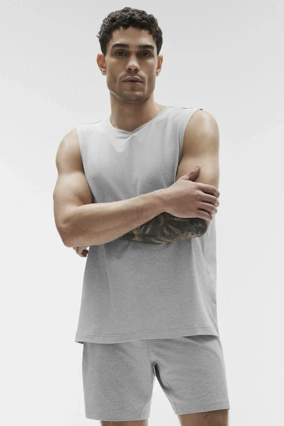 Camiseta de tirantes Conquer Muscle - Gris jaspeado deportivo