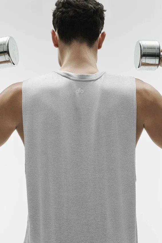 Camiseta de tirantes Conquer Muscle - Gris jaspeado deportivo
