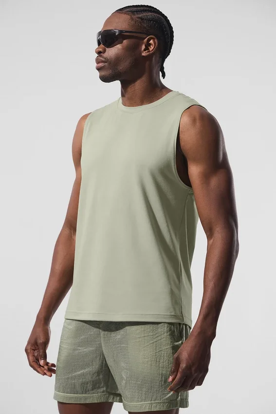 Camiseta de tirantes Conquer Muscle - Piedra caliza