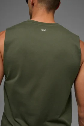 Camiseta de tirantes Conquer Muscle – Verde oliva