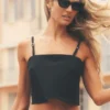 Camiseta de tirantes corta «Connection» — Negro