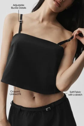 Camiseta de tirantes corta «Connection» — Negro