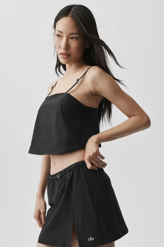 Camiseta de tirantes corta «Connection» — Negro