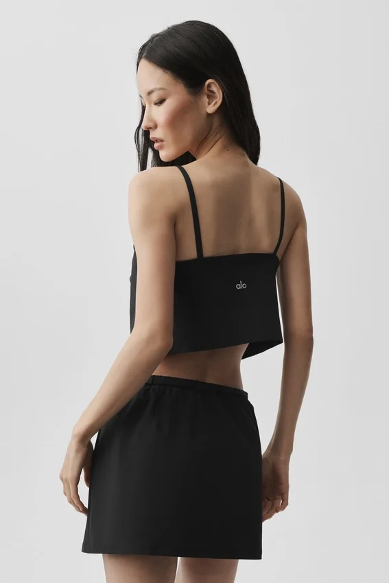 Camiseta de tirantes corta «Connection» — Negro