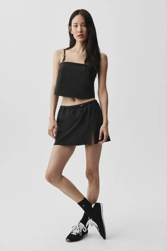 Camiseta de tirantes corta «Connection» — Negro