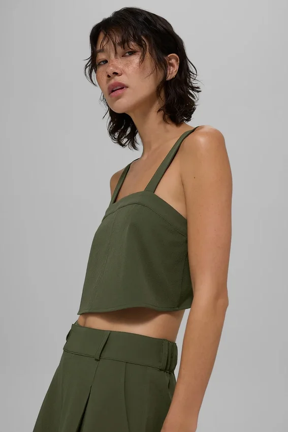 Camiseta de tirantes corta Dreamscape - Verde oliva