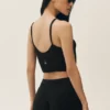 Camiseta de tirantes corta Heat Wave de seda y cachemira - Negro