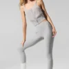 Camiseta de tirantes de cachemira transparente - Gris jaspeado deportivo