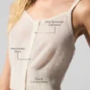 Camiseta de tirantes de cachemira transparente - Marfil