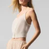 Camiseta de tirantes de cachemira transparente - Marfil