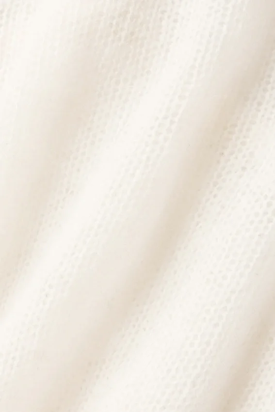 Camiseta de tirantes de cachemira transparente - Marfil
