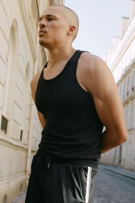 Camiseta de tirantes de modal de uso diario - Negro