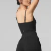 Camiseta de tirantes de punto acanalado «Delicate Lounge» - Negro