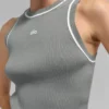 Camiseta de tirantes de punto acanalado Highline — Gris lunar/Blanco
