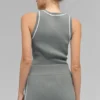 Camiseta de tirantes de punto acanalado Highline — Gris lunar/Blanco