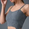 Camiseta de tirantes de punto denim con ligas - Gris acero/antracita