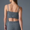 Camiseta de tirantes de punto denim con ligas - Gris acero/antracita