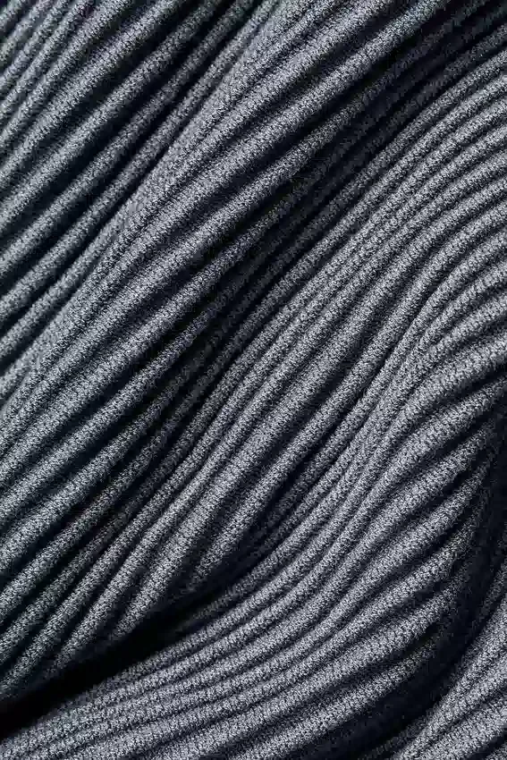 Pantalones acampanados High-Waist de punto de mezclilla - Gris acero/Antracita