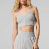 Camiseta de tirantes «Delicate Lounge» con canalé — Gris jaspeado deportivo