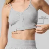 Camiseta de tirantes «Delicate Lounge» con canalé — Gris jaspeado deportivo