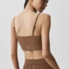 Camiseta de tirantes «Delicate Lounge» de canalé - Marrón bronceado