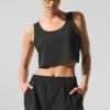 Camiseta de tirantes deportiva corta «Sport Star» - Negro