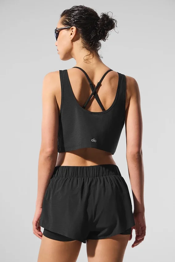 Camiseta de tirantes deportiva corta «Sport Star» - Negro