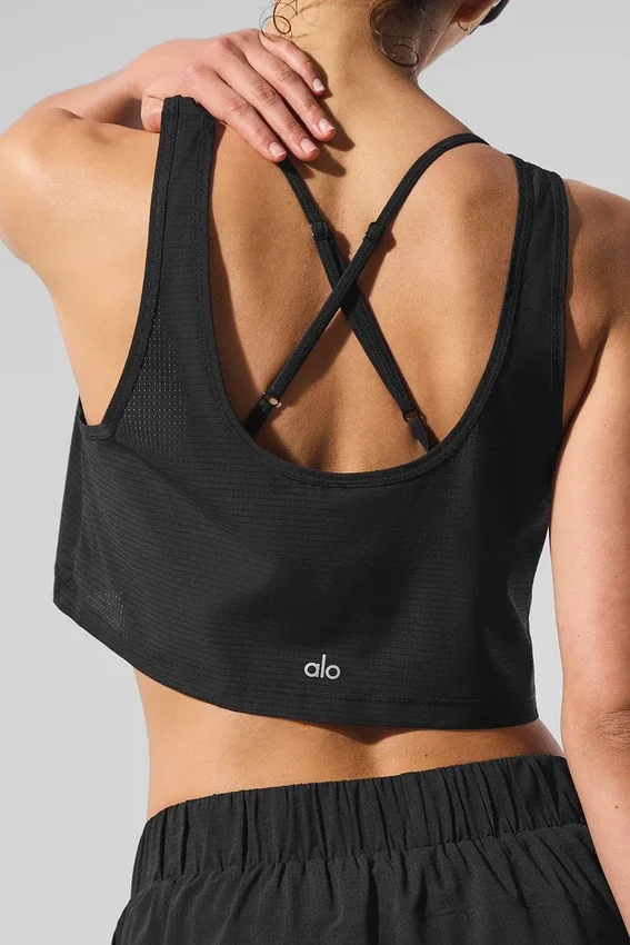 Camiseta de tirantes deportiva corta «Sport Star» - Negro