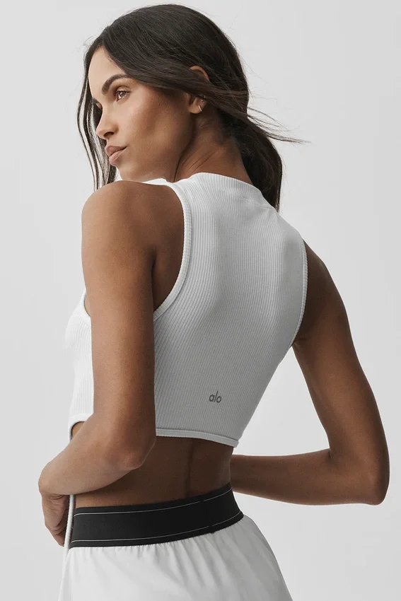 Camiseta de tirantes Flaunt de tejido acanalado de Bienestar - Blanco