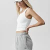 Camiseta de tirantes Goddess Ribbed Go-To - Blanco