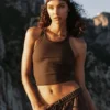 Camiseta de tirantes Goddess Ribbed Go-To - Espresso