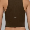 Camiseta de tirantes Goddess Ribbed Go-To - Espresso