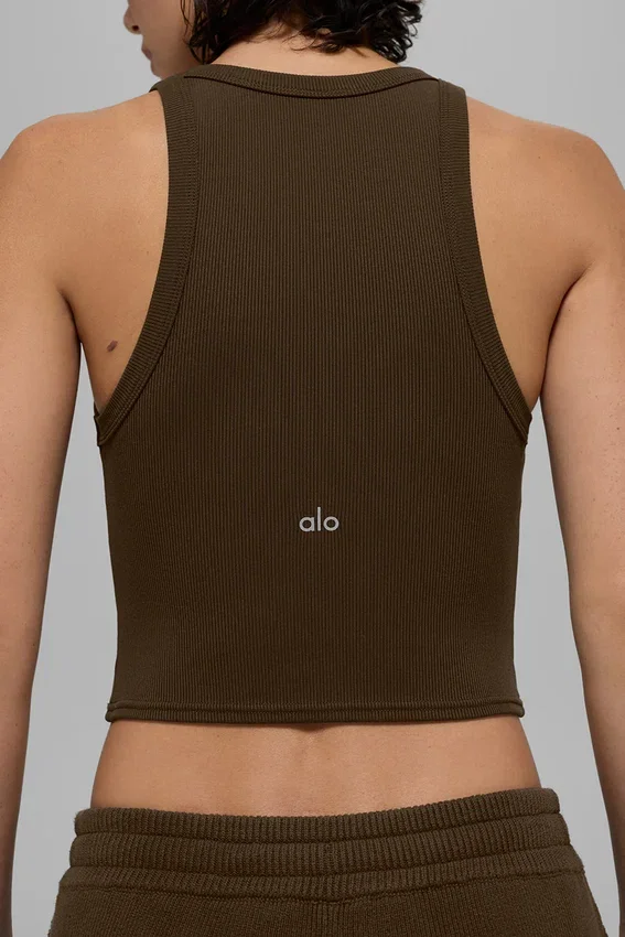 Camiseta de tirantes Goddess Ribbed Go-To - Espresso