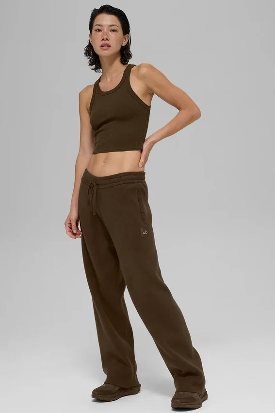 Camiseta de tirantes Goddess Ribbed Go-To - Espresso