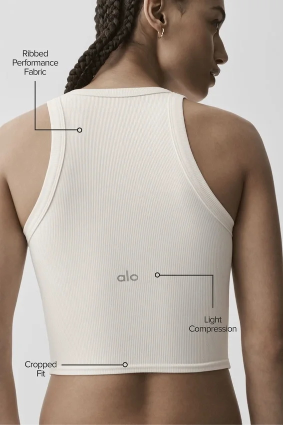 Camiseta de tirantes Goddess Ribbed Go-To - Marfil