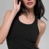 Camiseta de tirantes «Goddess Ribbed Go-To» - Negro