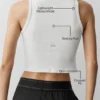 Camiseta de tirantes Henley de modal acanalado - Blanco