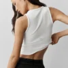 Camiseta de tirantes Henley de modal acanalado - Blanco