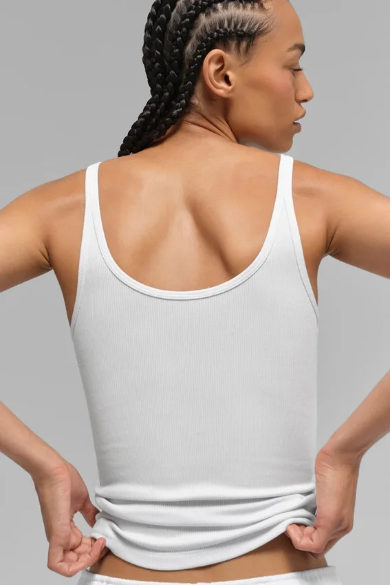 Camiseta de tirantes Prosper con diseño acanalado - Blanca